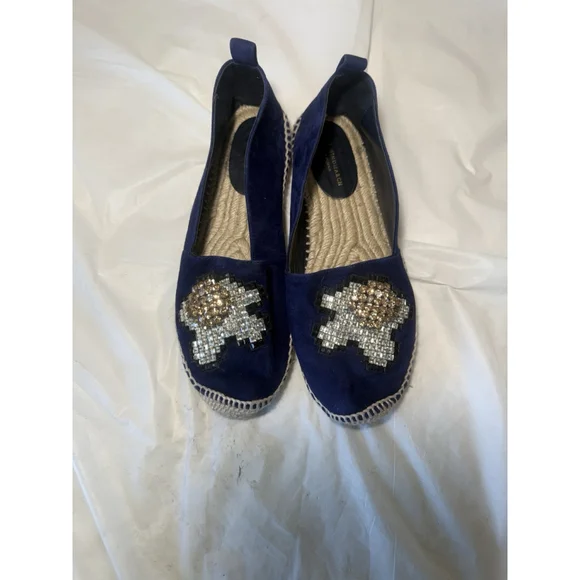 Anya Hindmarch Navy Espadrilles Size 37 Leather Suede - Picture 10 of 14